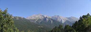 Panorama horského masivu Olymp