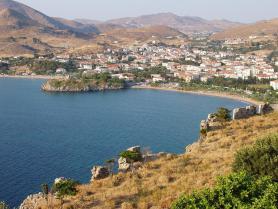 Ostrov Limnos a město Myrina na pobřeží